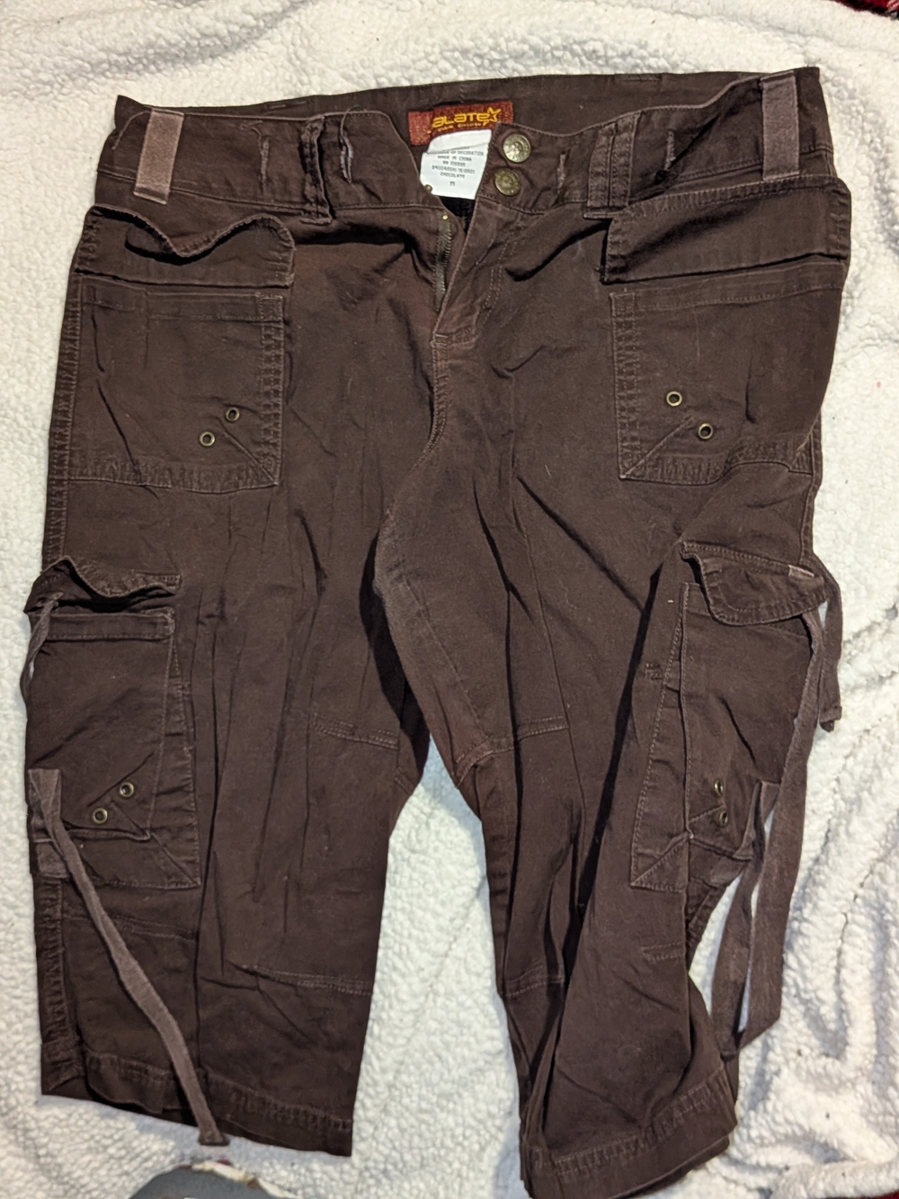Women's Brown Cargo Capris with Utility Pockets